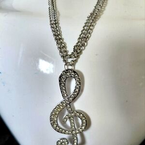Chic Silver Music Note Necklace